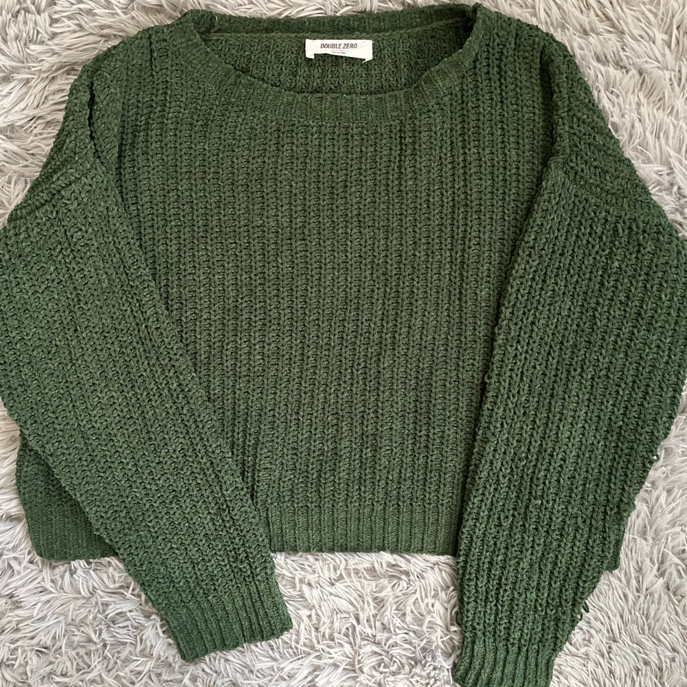 Double Zero Green Sweater-Pink Lily